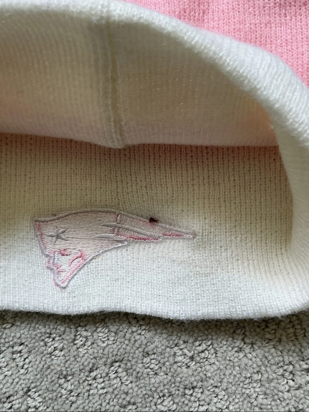 Reebok Kids Pink & White Team Logo Knit Beanie